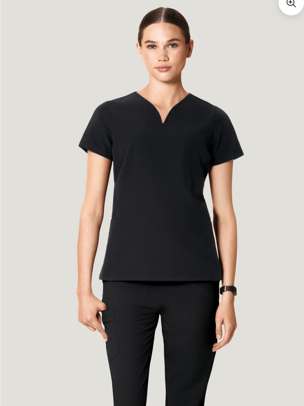 Mandala Curved V-Neck Short Sleeve Scrub Top